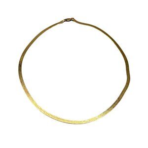 Miansai 925 Sterling Silver Herringbone Chain Choker Necklace Gold Tone Elegant